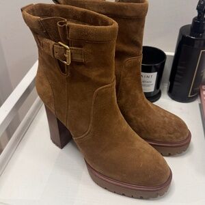 NEW Veronica Beard Hannigan Suede Heeled Boots
